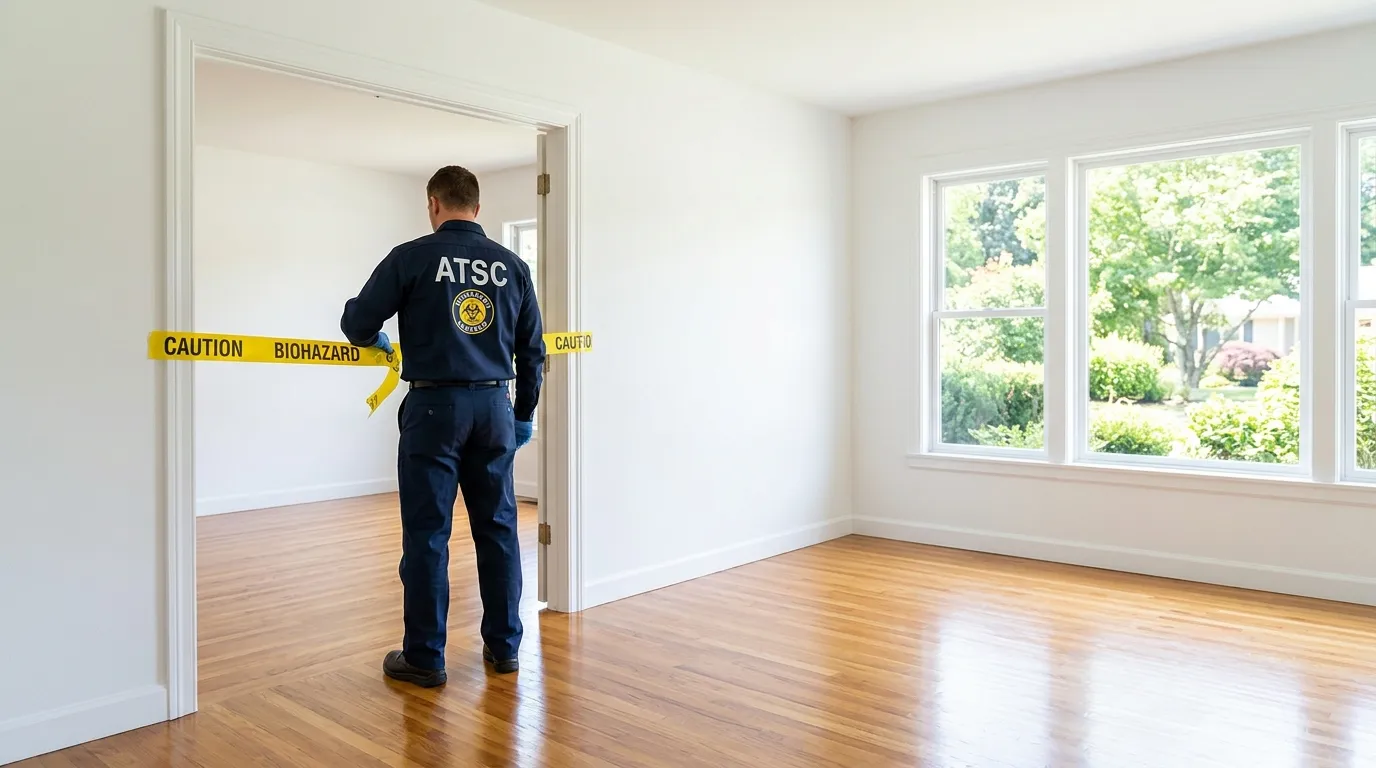 Certified biohazard cleanup crew performing Trauma Scene Cleanup in Whitehall